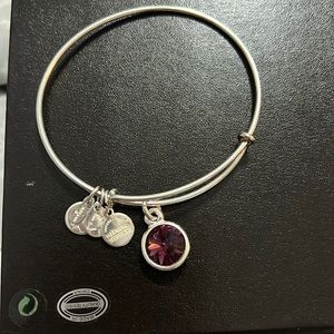 Alex & Ani Silver amethyst bracelet